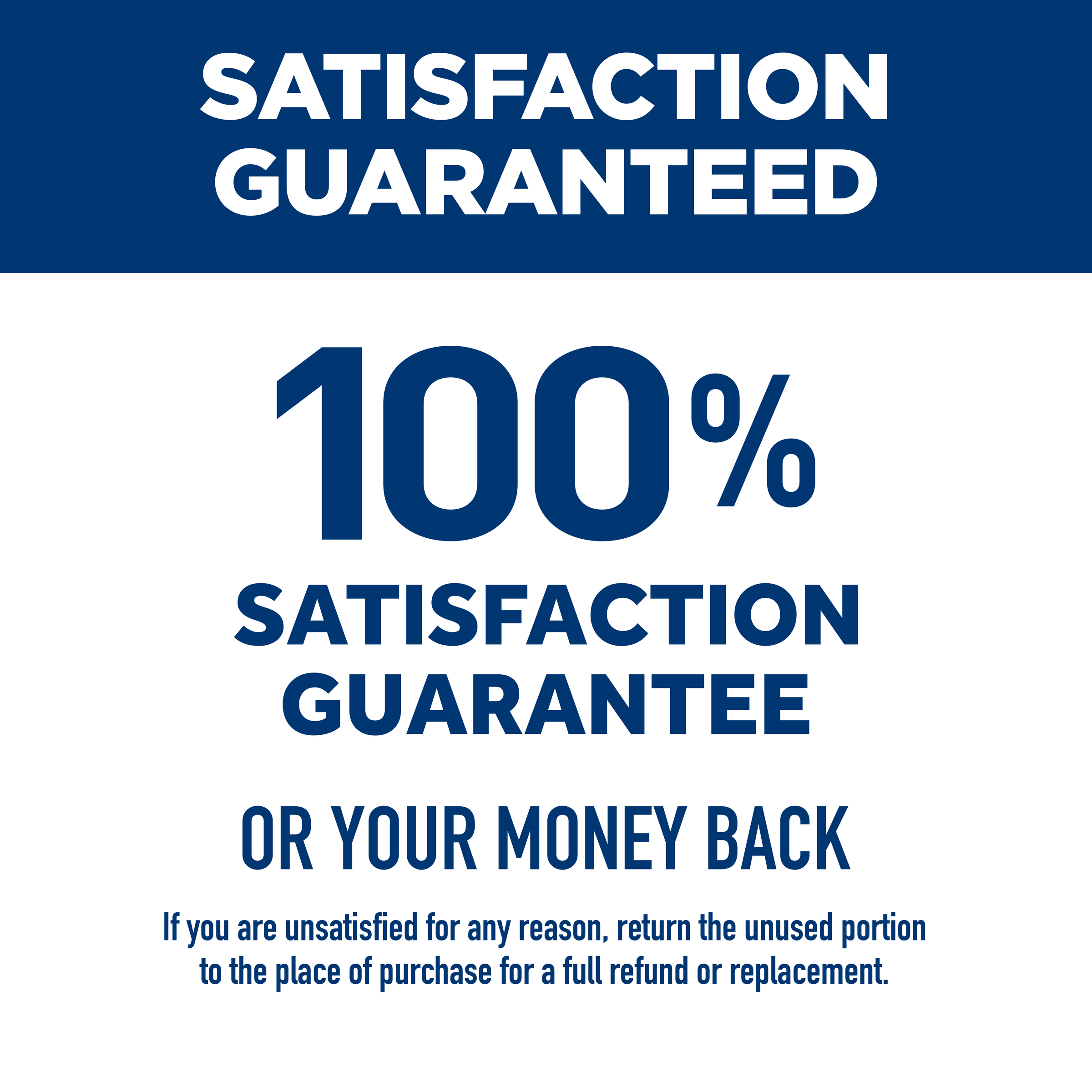 Hill's 100% satisfaction promise graphic, or your money back