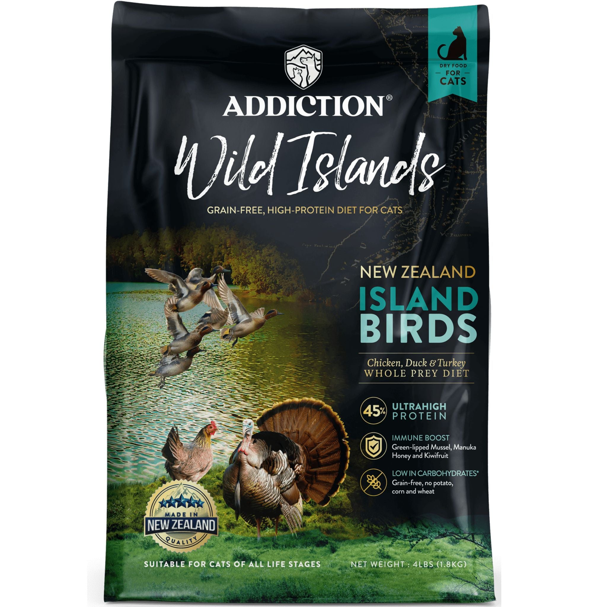 ADDICTION Wild Islands Island Birds Premium Duck Turkey & Chicken Dry Cat Food