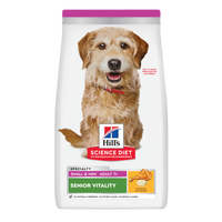Hill's Science Diet Adult 7+ Small & Mini Senior Vitality dry dog food bag, front of pack
