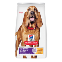 Hill's Science Diet Adult Sensitive Stomach and Skin Large Breed dry dog food bag, front of pack