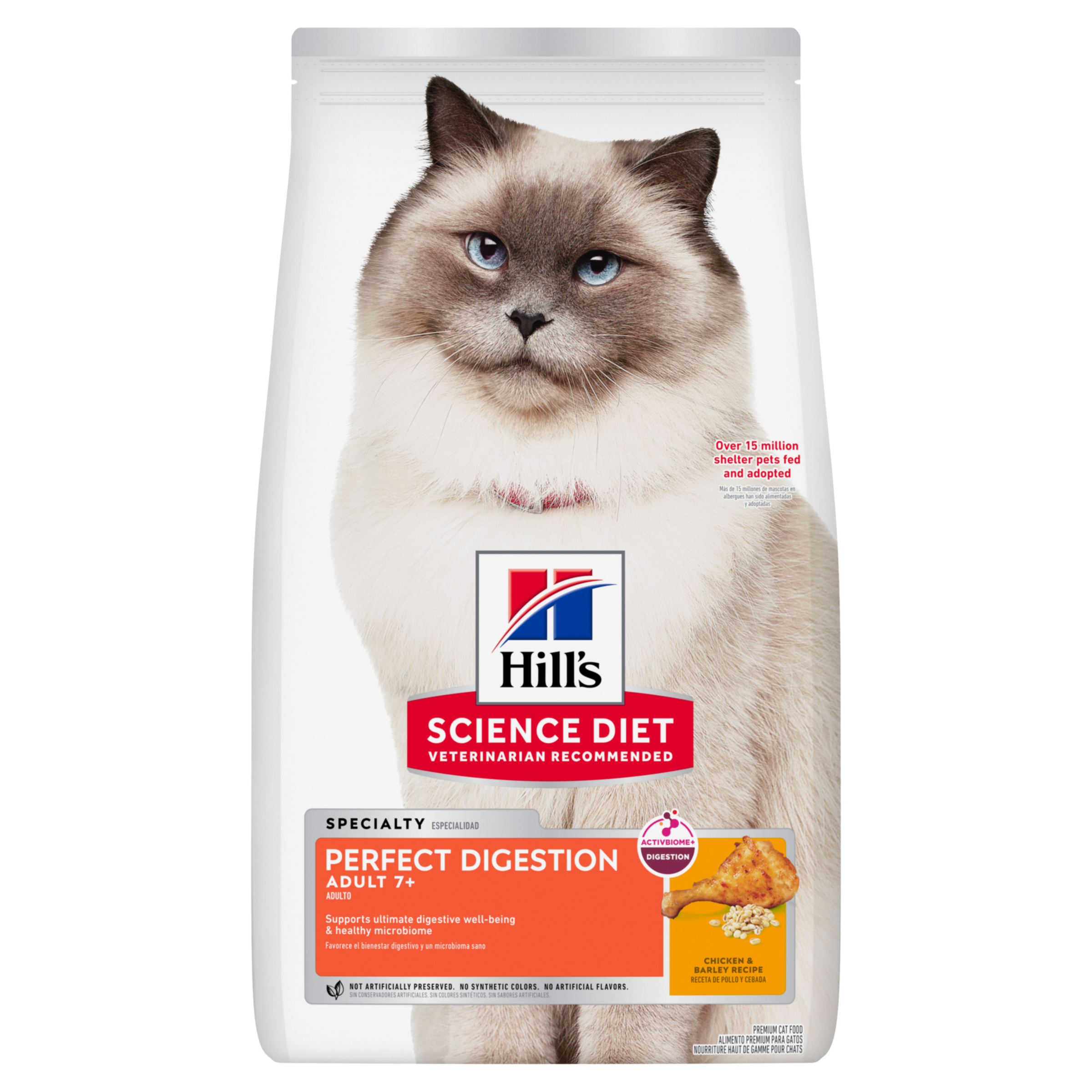 Hill's Science Diet Dry Cat Food Perfect Digestion Adult 7+ front of pack