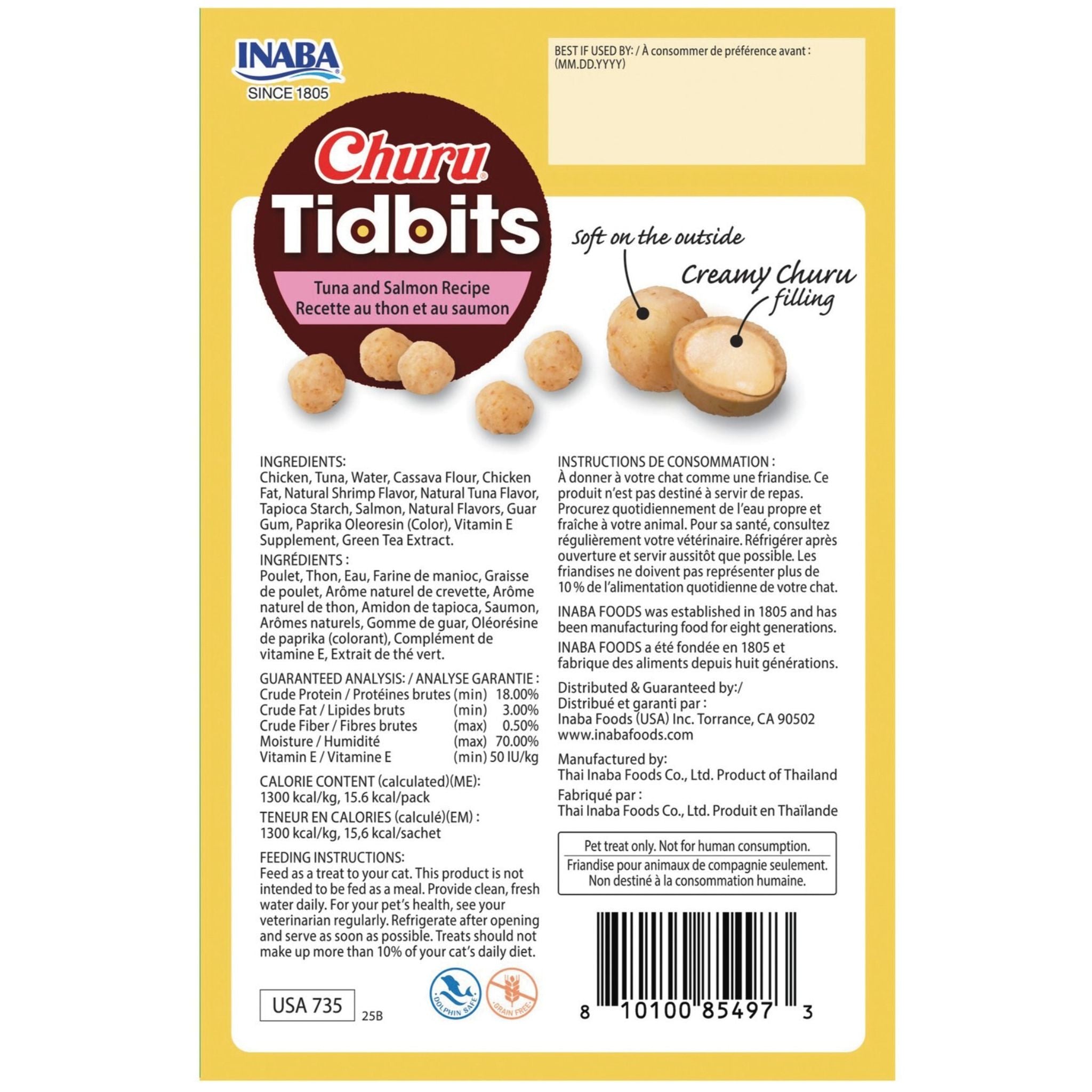 Inaba Cat Treat Churu Tidbits Tuna and Salmon