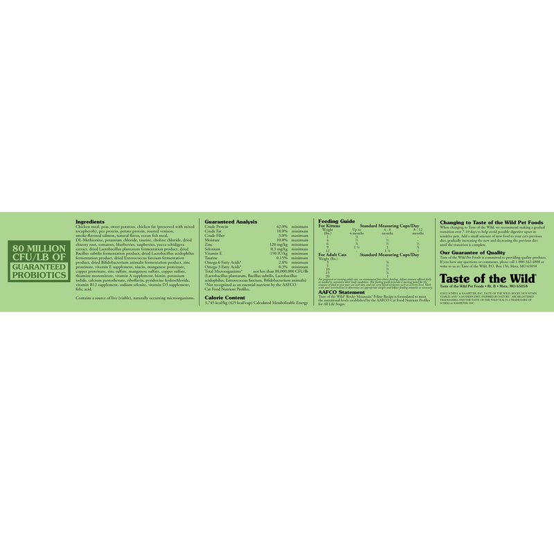 Taste of the Wild Rocky Mountain Dry Cat Food info