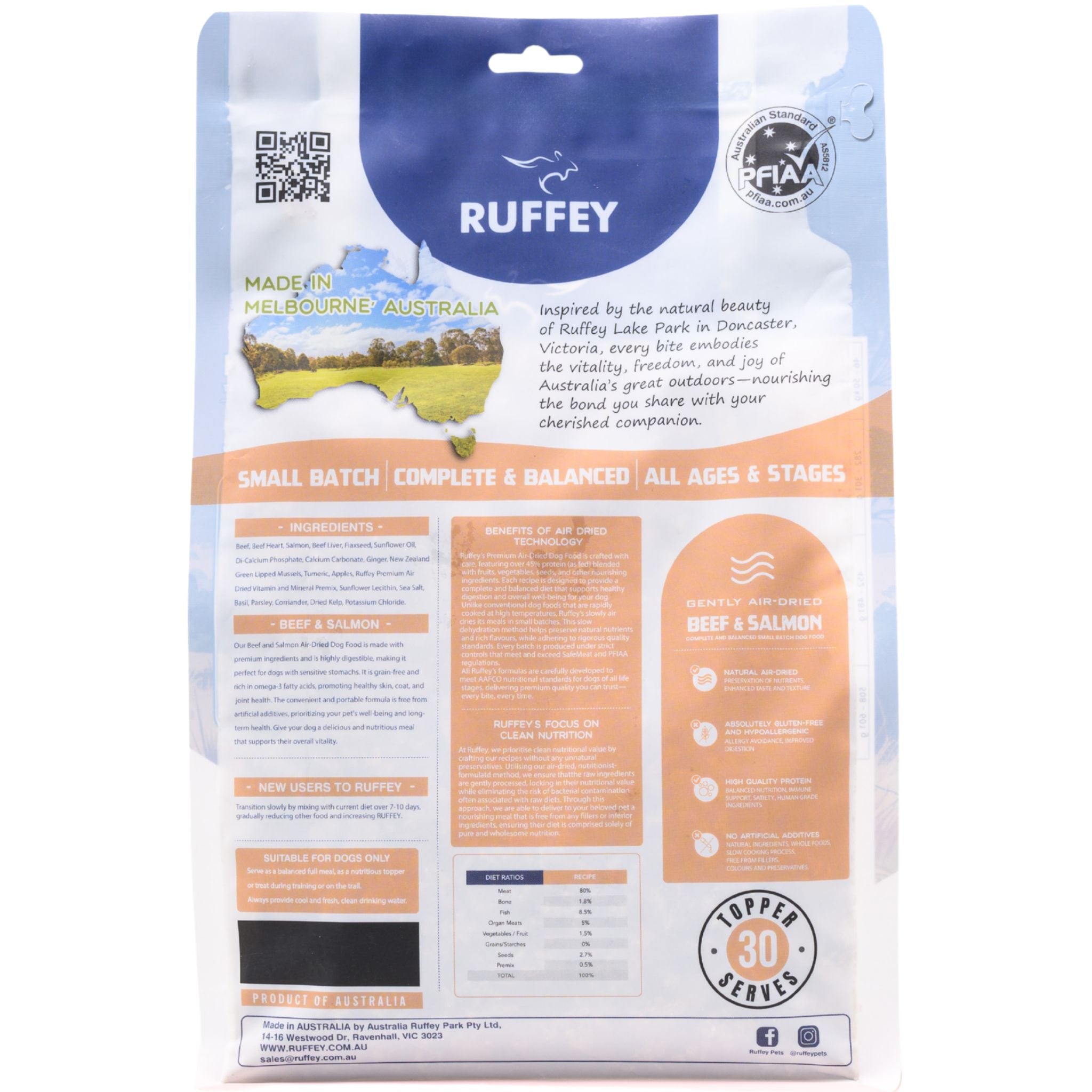 Ruffey Air Dried Dog Food Beef & Salmon
