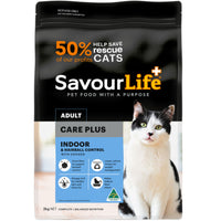 SavourLife Care Plus Indoor & Hairball Control Chicken, added plant fibre, 2kg, dry cat food