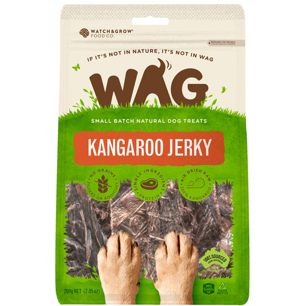 WAG Kangaroo Jerky 200g | PeekAPaw Pet Supplies