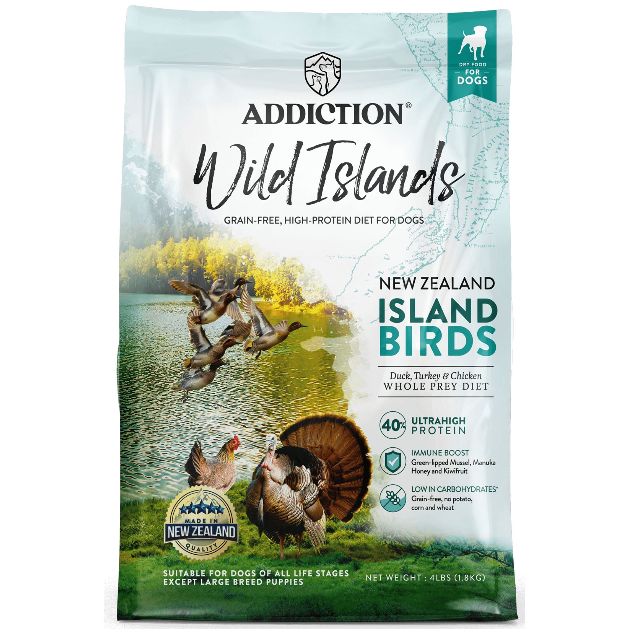 ADDICTION Wild Islands Island Birds Premium Duck Turkey & Chicken Dry Dog Food