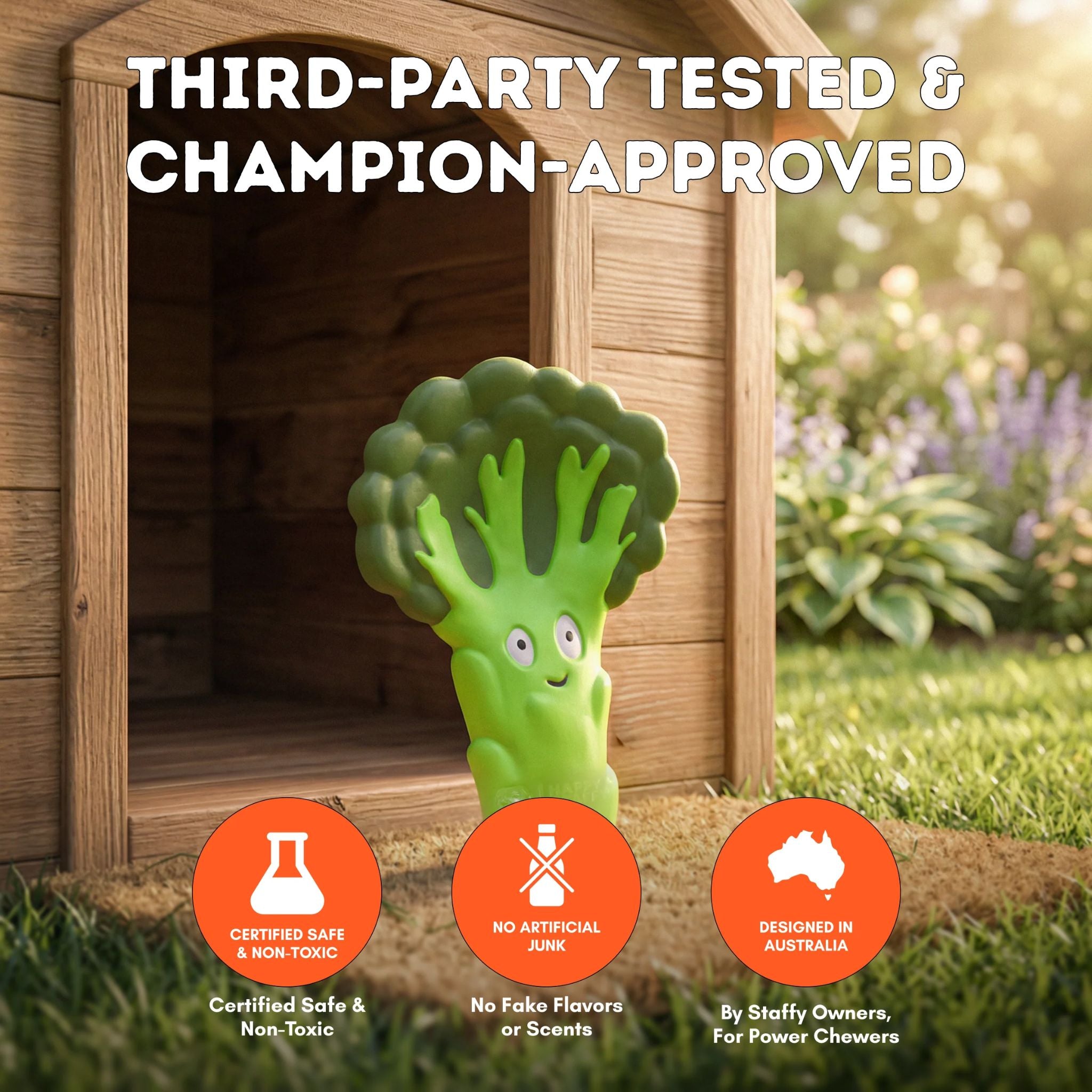 Happy Staffy Co Broccoli Crunch Dog Toy