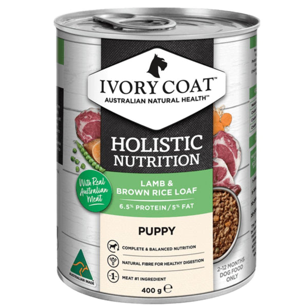 Ivory Coat Holistic Nutrition Puppy Wet Dog Food Lamb & Brown Rice Loaf