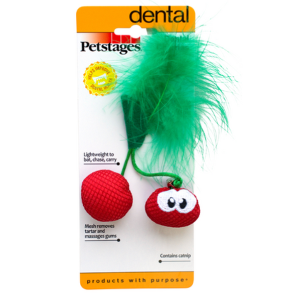 Petstages Dental Cherries Dental Care Cat Chew Toy With Catnip