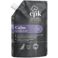 Carnivore Pet Kitchen Calm meal topper for dogs, black stand-up pouch