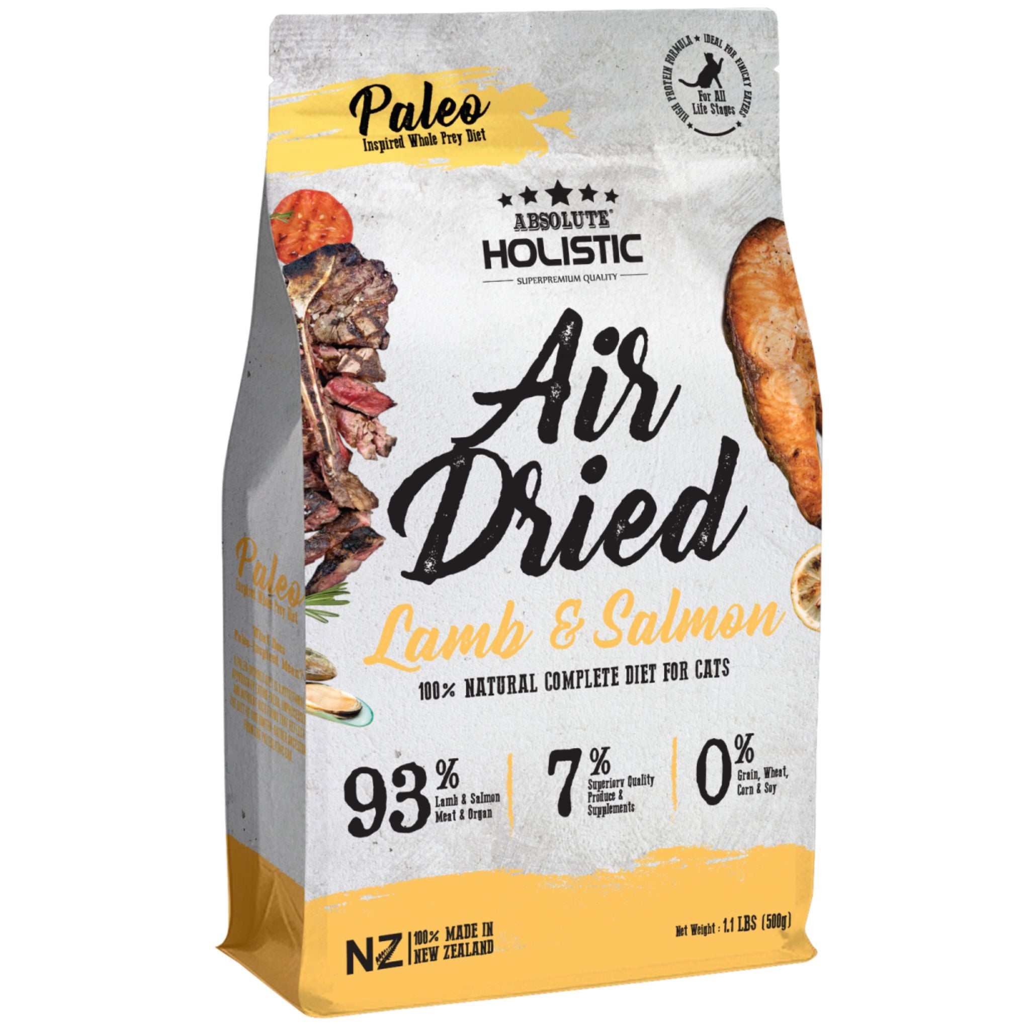 Absolute Holistic Air Dried Cat Food Lamb and Salmon