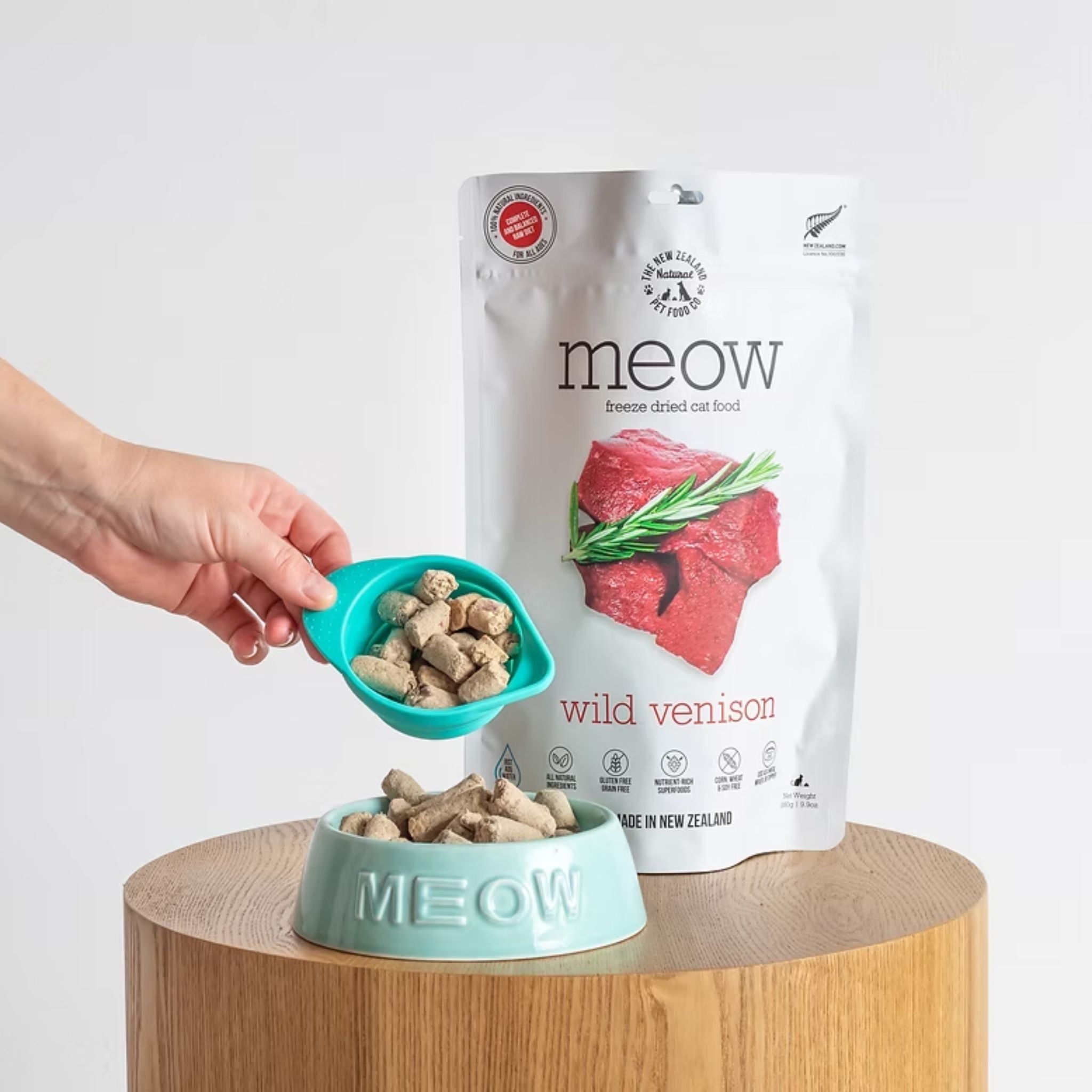 The New Zealand Natural Meow Freeze Dried Cat Food Wild Venison