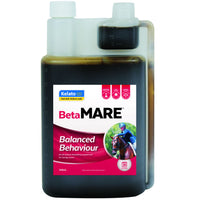 Kelato BetaMARE balanced behaviour supplement in a 946mL dosing bottle with measuring chamber