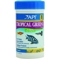 API Tropical Greens Flakes for algae and plant eating fish, 31g tub front label