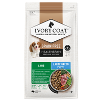 Ivory Coat Grain Free Lamb Large Breed Puppy dry dog food, front of the bag