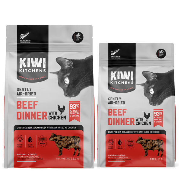 Kiwi Kitchens Air Dried Cat Food Beef Dinner with Chicken