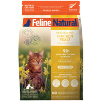 Feline Natural Chicken Feast freeze-dried cat food — 320g bag of 98% cage-free New Zealand chicken and chicken liver
