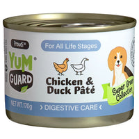 YumGuard Chicken & Duck Pate wet dog food, front of the 170g x 12 pack