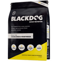 BlackDog Adult Dry Dog Food Gluten Free Chicken, Rice & Vegetable packaging front