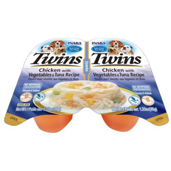 Inaba Dog Treat Twin Packs Chicken with Vegetables & Tuna Recipe | PeekAPaw Pet Supplies