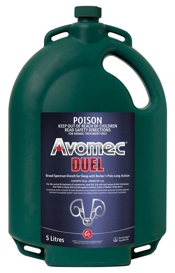 Avomec Duel Oral Drench for Sheep 5 L container, front label