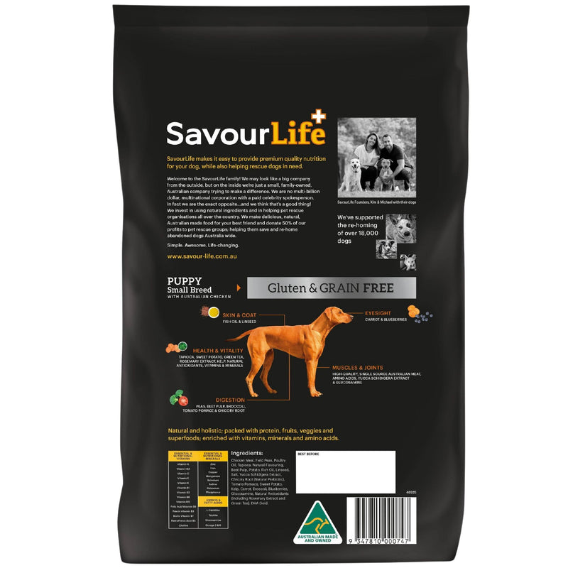 SavourLife Grain Free Small Breed Puppy Australian Chicken Dry Dog Food