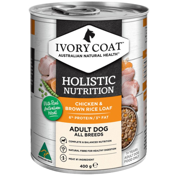 Ivory Coat Holistic Nutrition Adult Wet Dog Food Chicken & Brown Rice Loaf