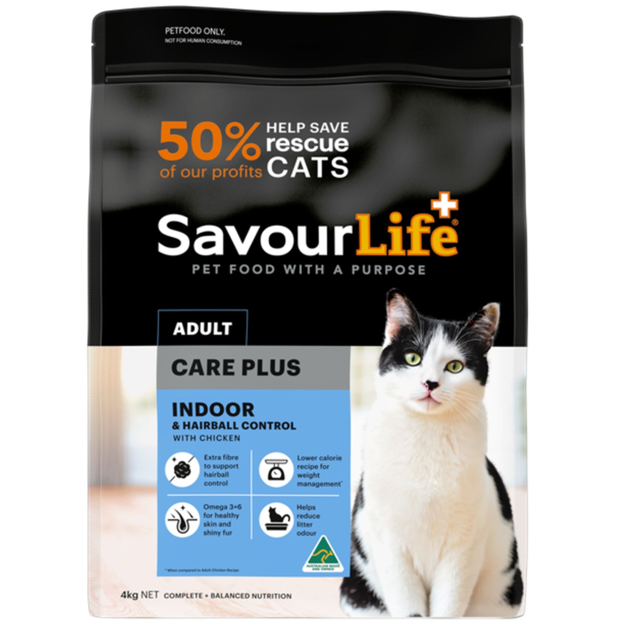 SavourLife Care Plus Adult Indoor & Hairball Control Chicken Dry Cat Food