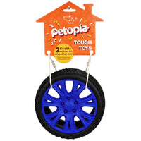Petopia Ultra Tough Dog Toy Crazy Tyre, a tyre shaped treat-dispensing chew toy in 100% natural rubber