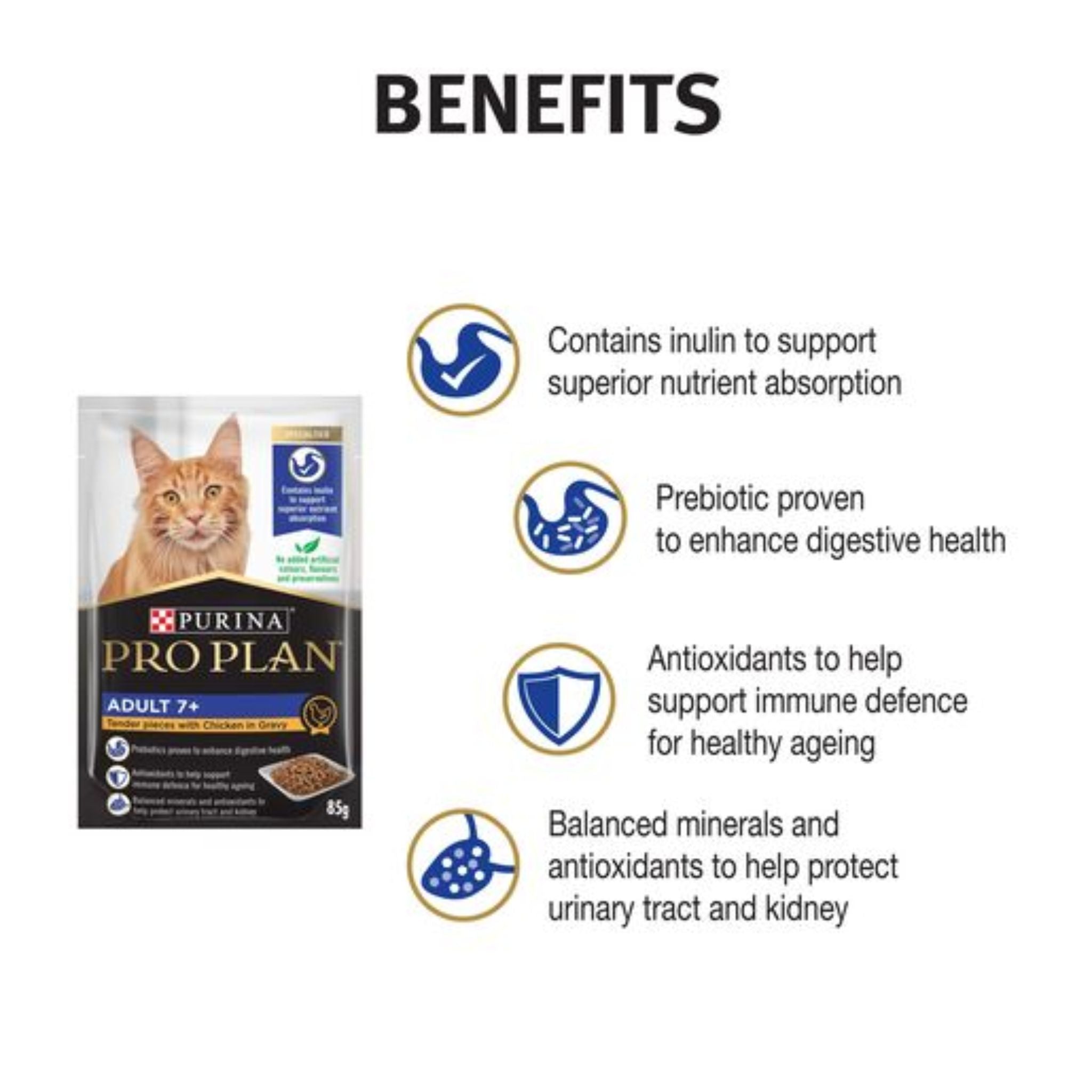 PRO PLAN Adult 7+ Chicken in Gravy Wet Cat Food