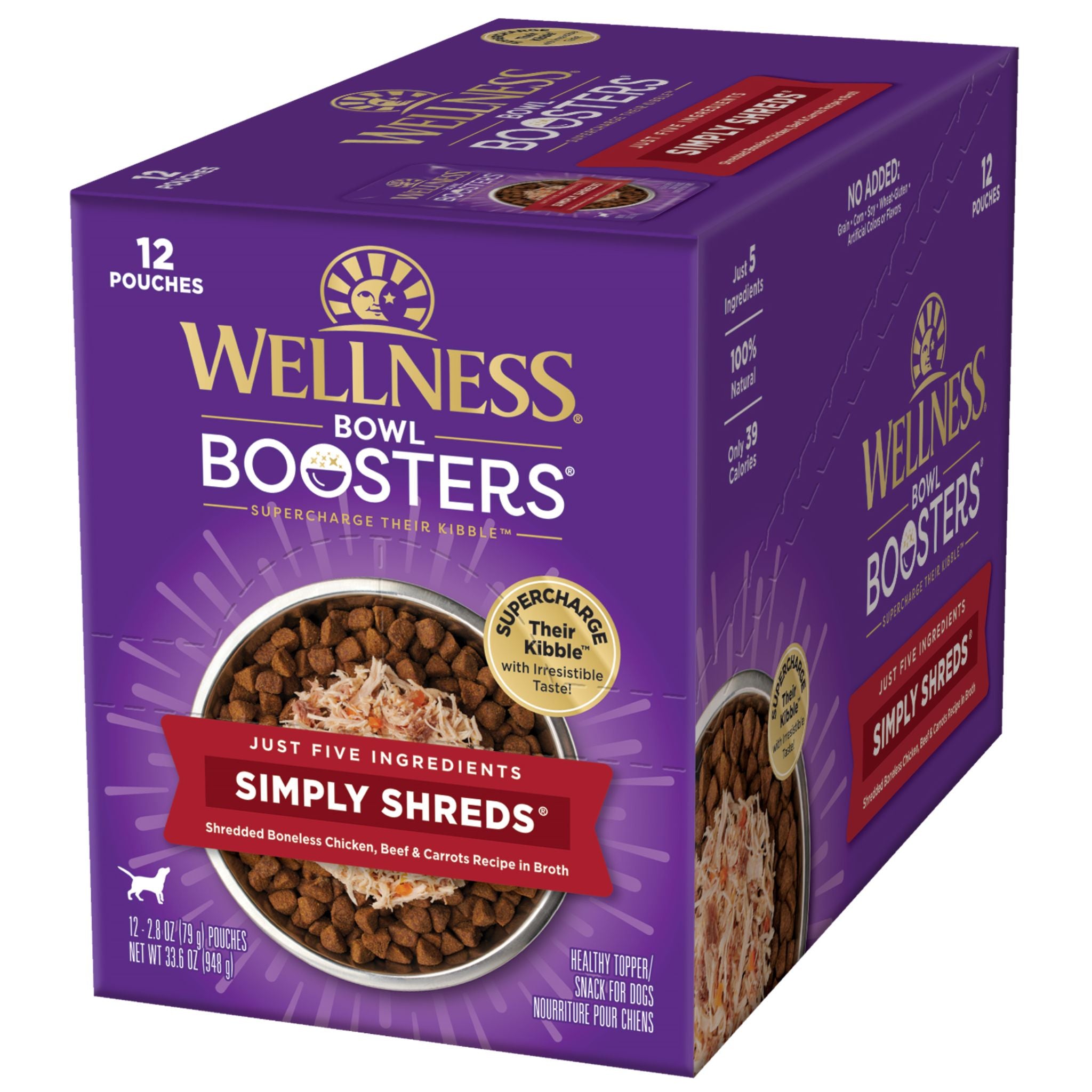 Wellness Core Wet Dog Food Simply Shreds Shredded Boneless Chicken, Beef & Carrots