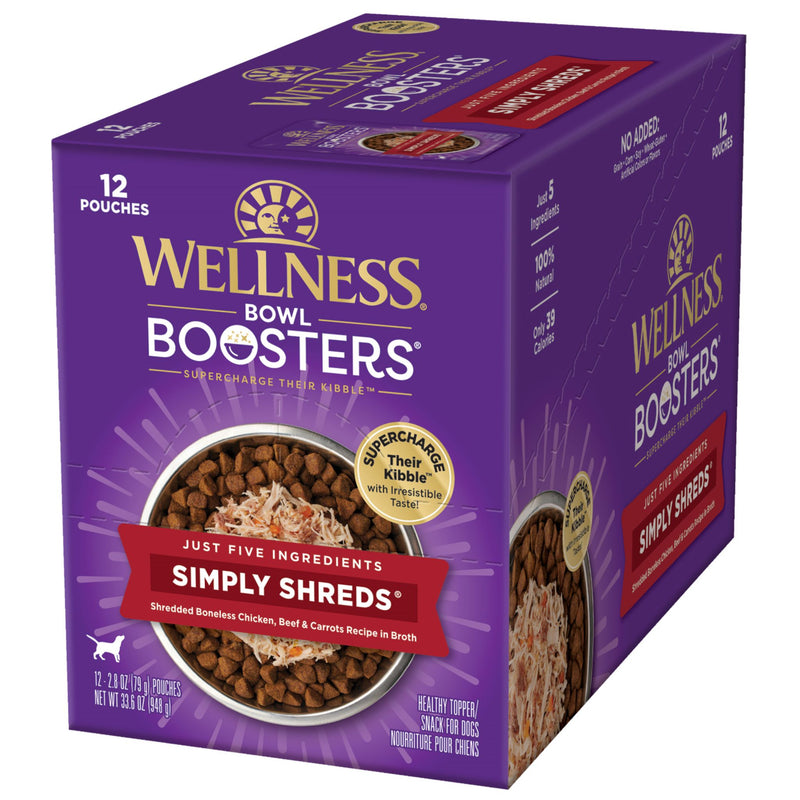 Wellness Core Wet Dog Food Simply Shreds Shredded Boneless Chicken, Beef & Carrots