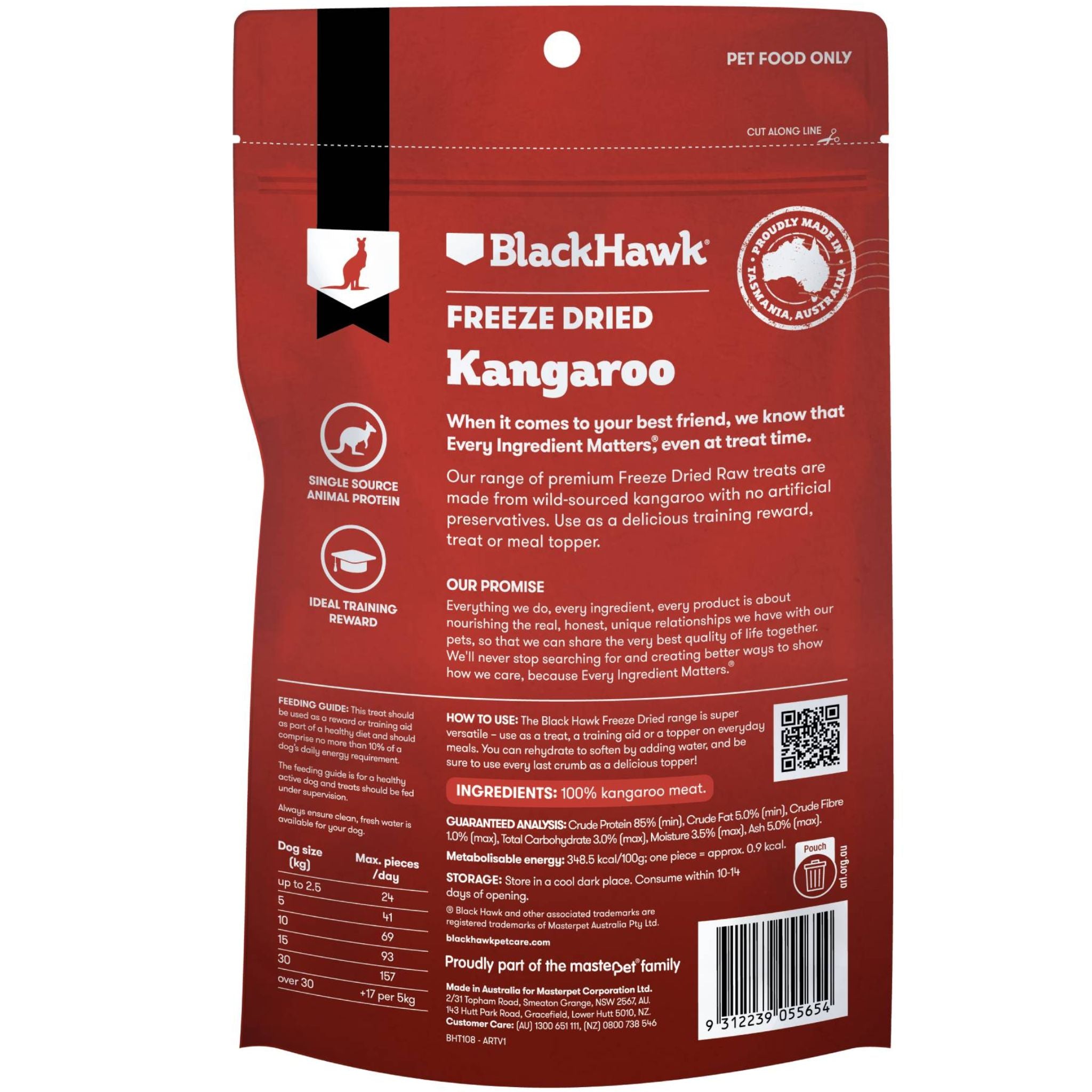 Black Hawk Kangaroo Freeze Dried Dog Treats