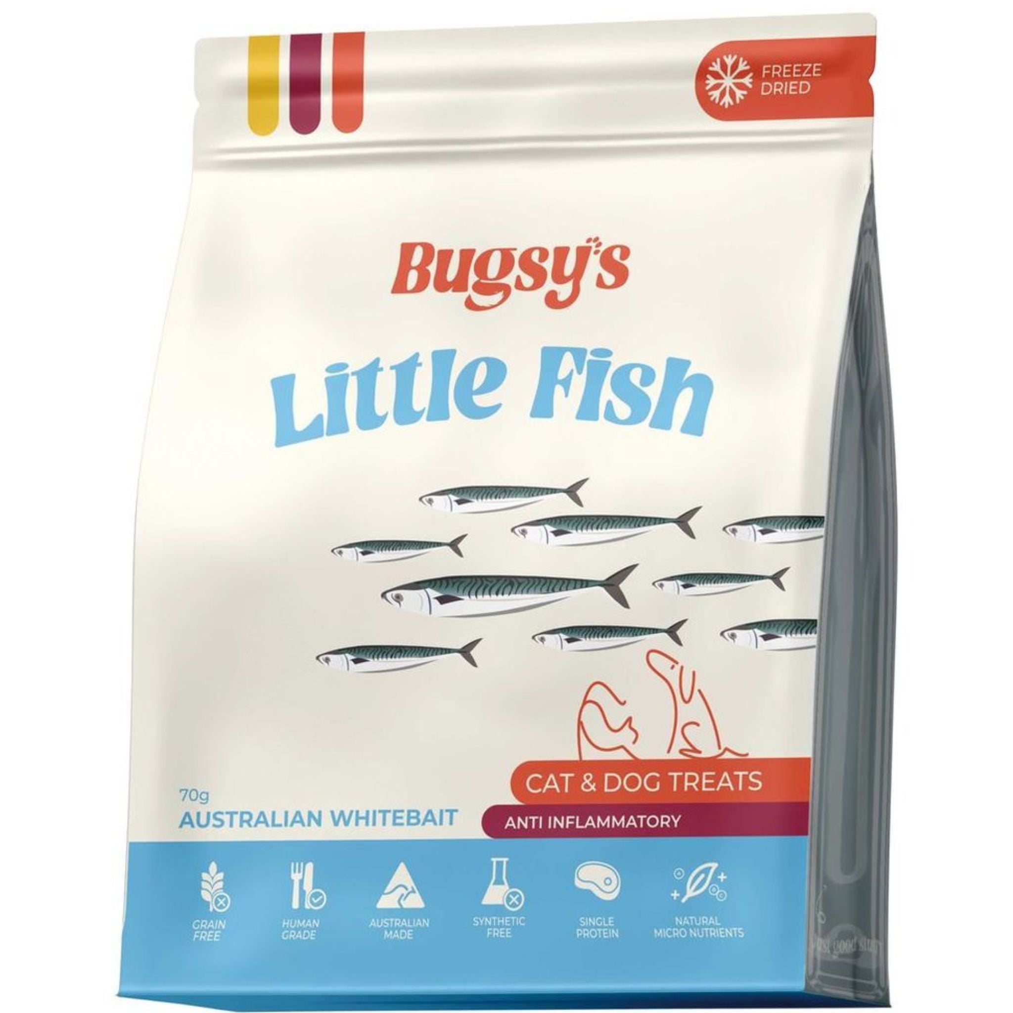 Bugsy's Freeze-Dried White Bait Pet Treats