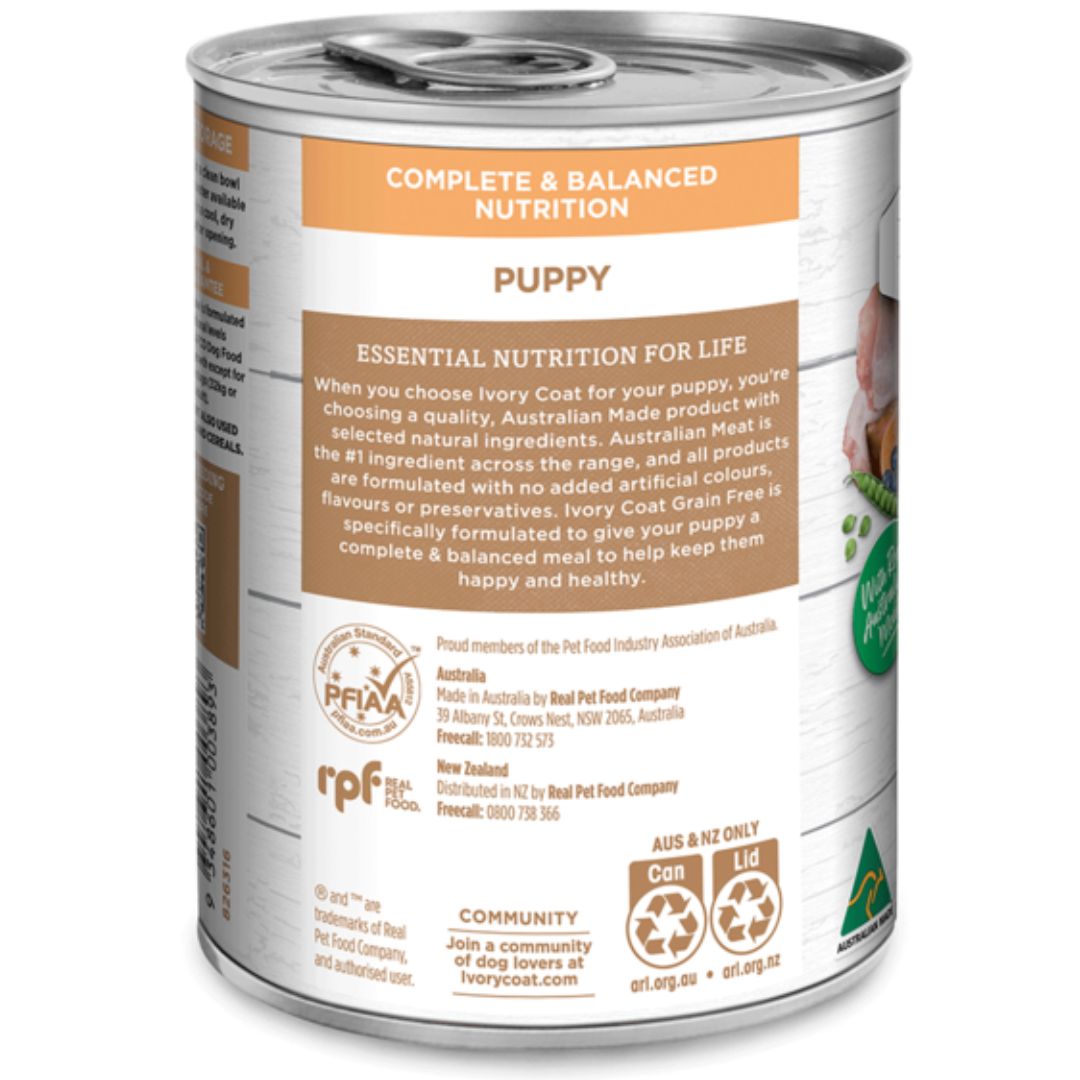 Ivory Coat Grain Free Puppy Wet Dog Food Chicken Stew