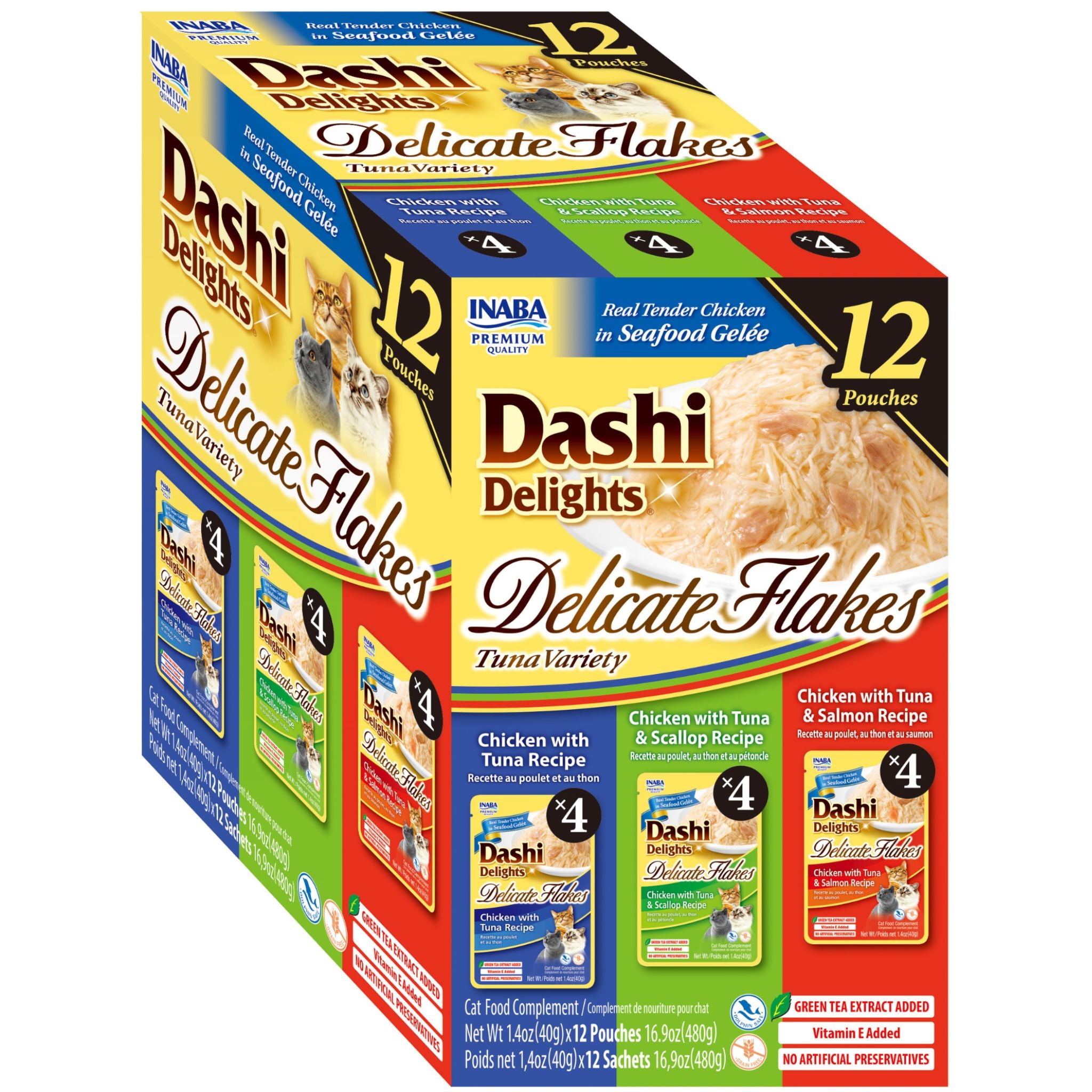 Inaba Cat Treats Dashi Delights Delicate Flakes Tuna Variety