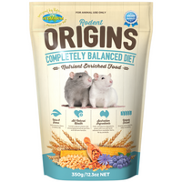 Vetafarm Origins Rodent nutrient enriched food for rats and mice, 350g pouch