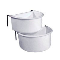 Cheeky Bird Double D Cup Feeder, two white plastic D cups on a wire cage bracket