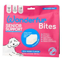 Wonderfur Senior Support Bites pouch for dogs, pink pack, goji berry flavour
