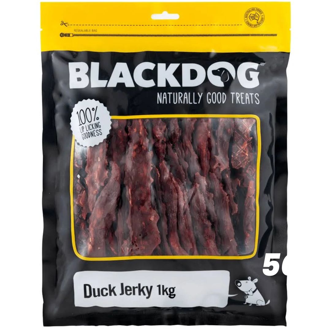 Blackdog Duck Jerky Dog Treats - 1kg | PeekAPaw Pet Supplies