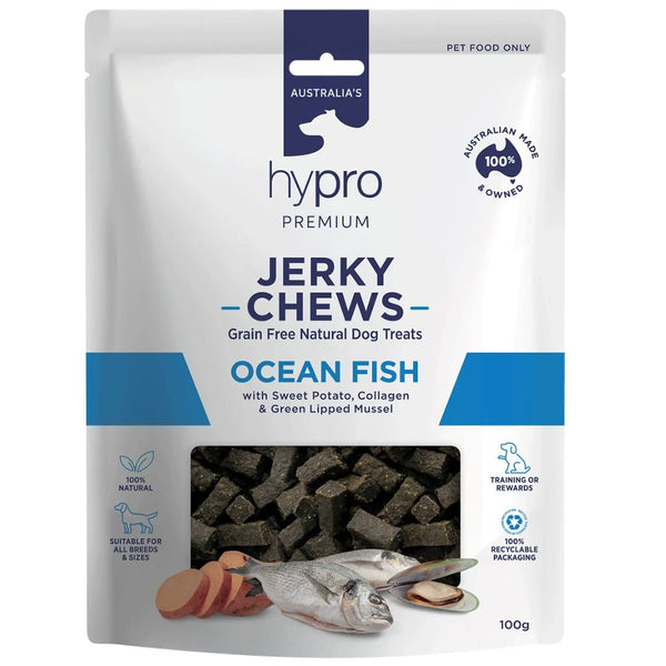 Hypro Premium Dog Treats Jerky Chews Ocean Fish - 100g | PeekAPaw Pet Supplies