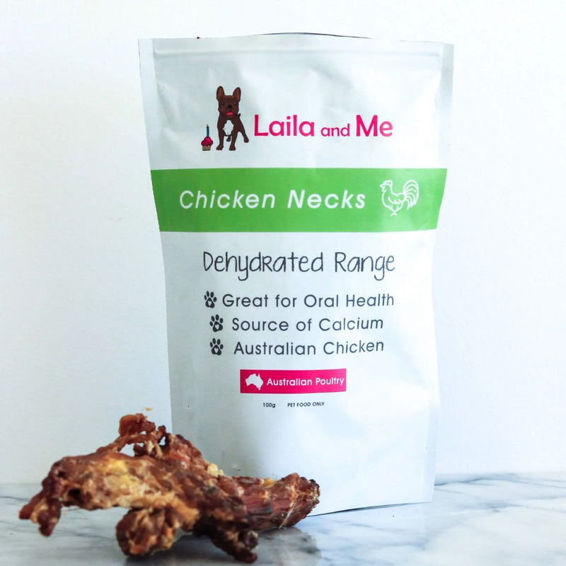 Laila & Me Dehydrated Range Dog Treats Chicken Necks | PeekAPaw Pet Supplies