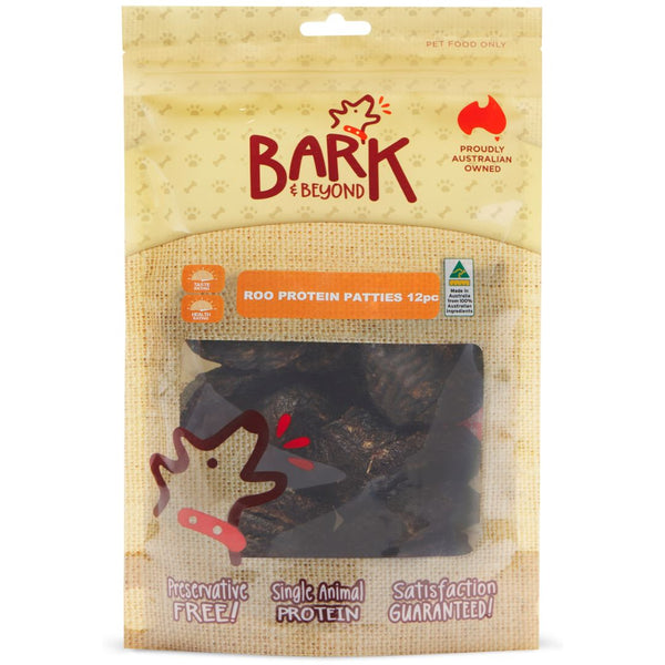 Bark & Beyond Roo Protein Patties - 12pc | PeekAPaw Pet Supplies