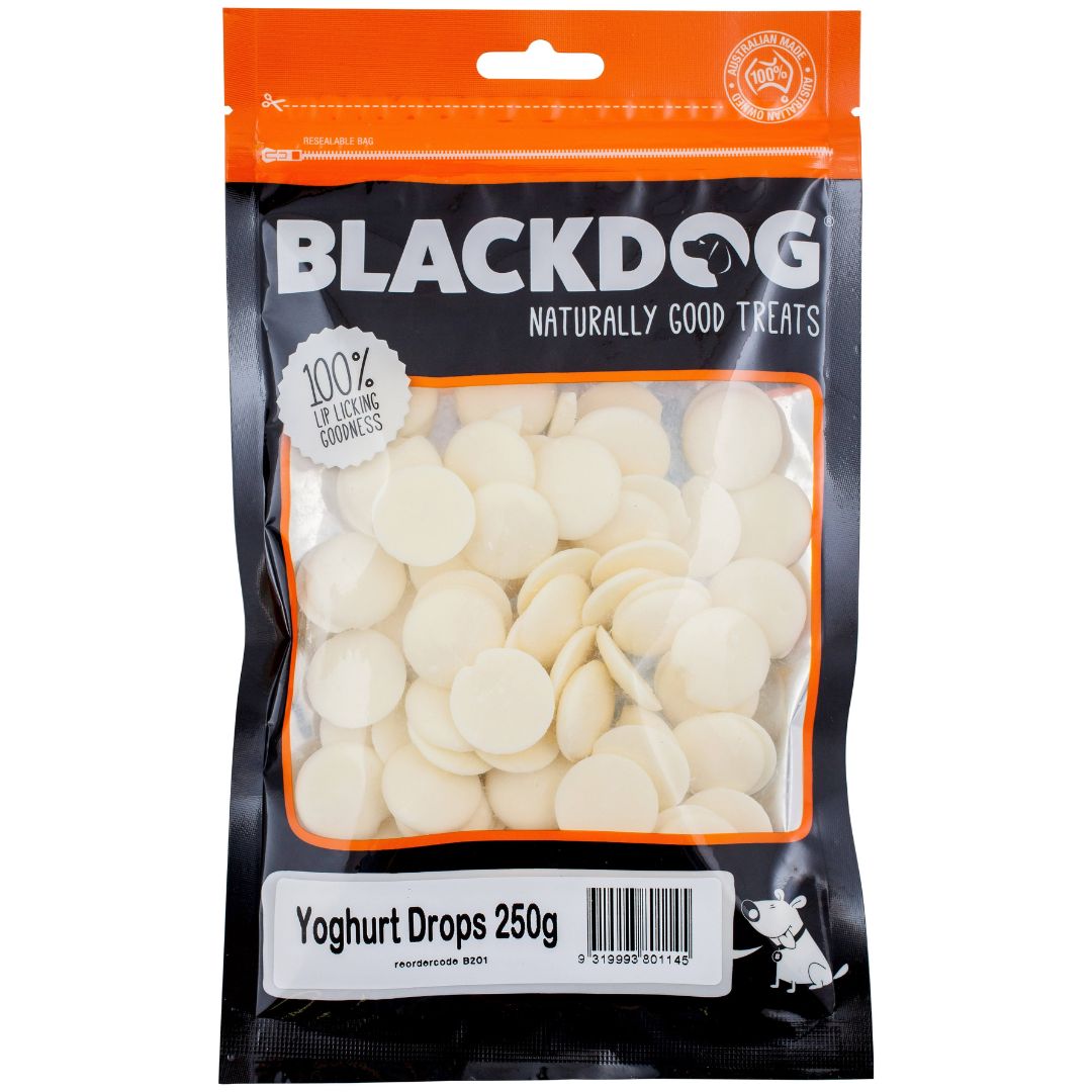 Blackdog Yoghurt Drops Dog Treats - 250g | PeekAPaw Pet Supplies