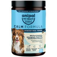 Anipal Calm Formula Powder Meal Topper for dogs, 135g jar with ashwagandha and chamomile