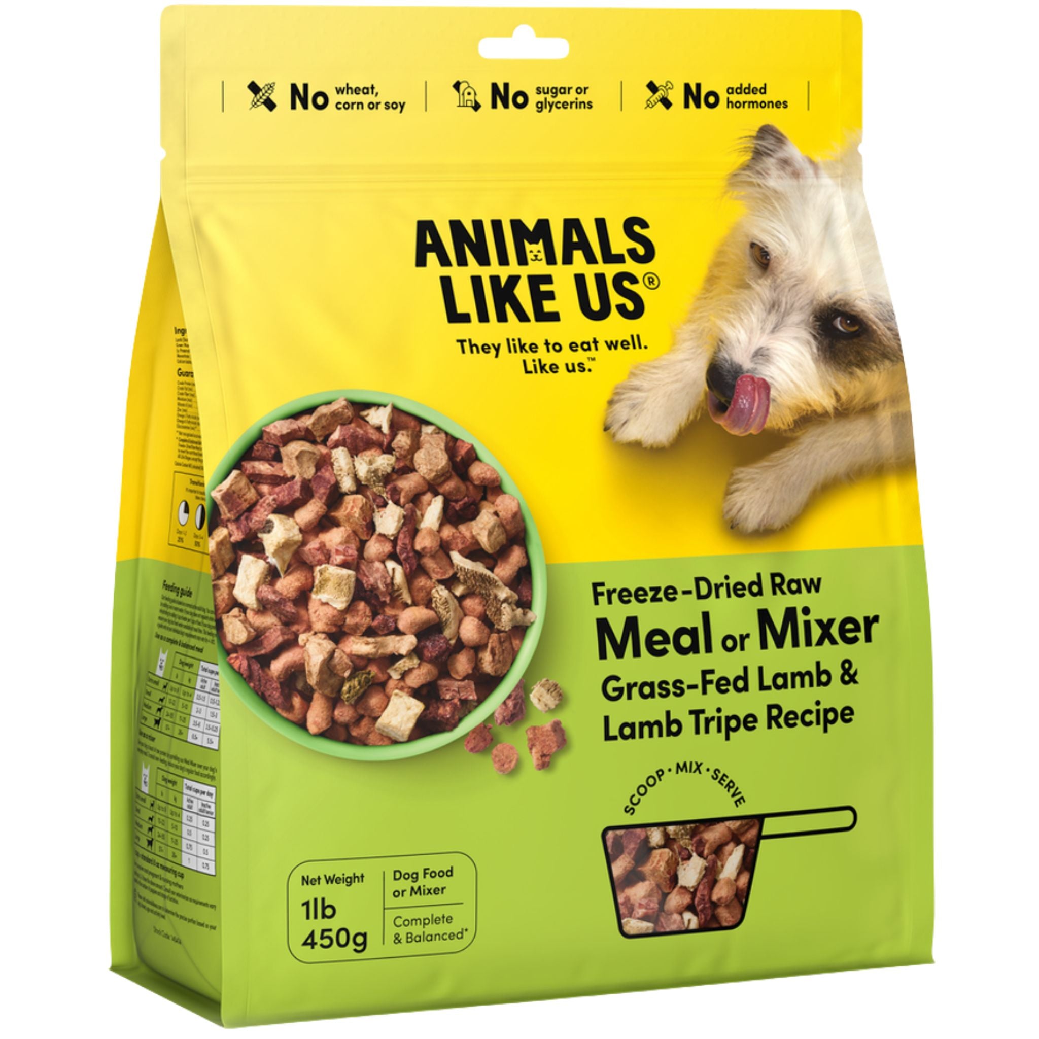 Animals Like Us Dog Meal or Mixer Freeze-Dried Raw Lamb & Tripe