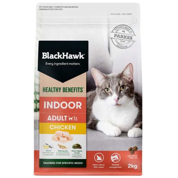  Black Hawk Healthy Benefits Adult Dry Cat Food indoor - 2kg | PeekAPaw Pet Supplies