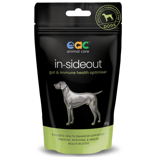 EAC Animal Care in-Sideout Dog formula - Pre & Probiotic Natural Nutraceutical Supplement for Dogs - 40g | PeekAPaw Pet Supplies