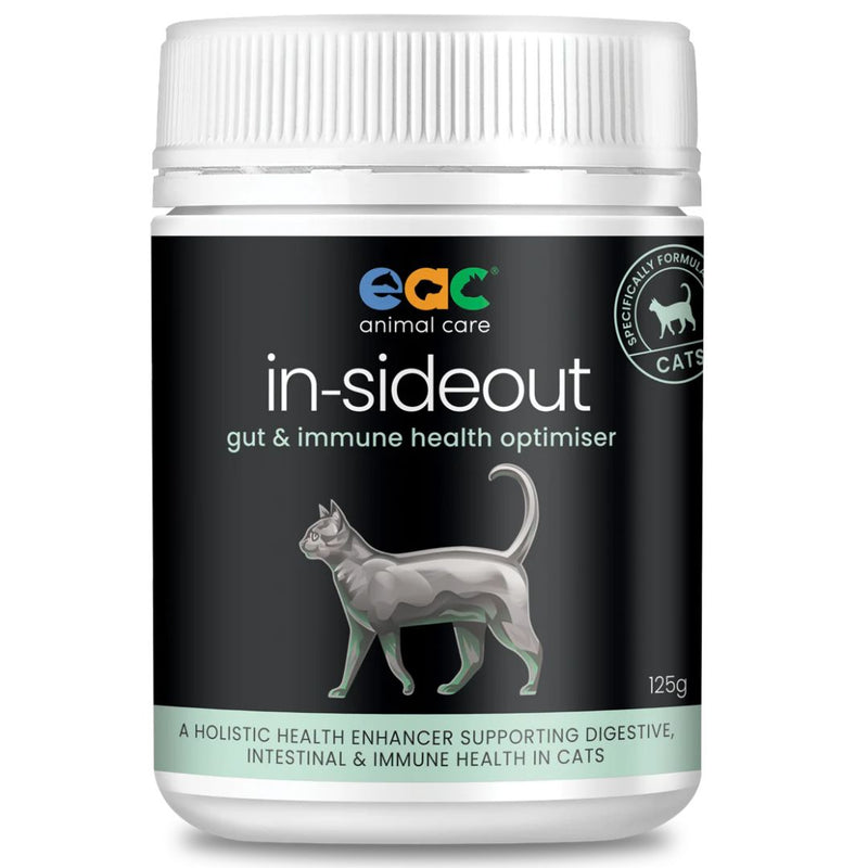 EAC Animal Care in-Sideout Cat formula - Pre & Probiotic Nutraceutical Supplement for Cats - 125g | PeekAPaw Pet Supplies